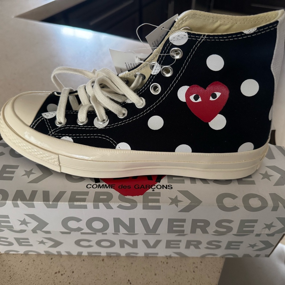 Converse Black and White Polka Dot Athletic Shoes